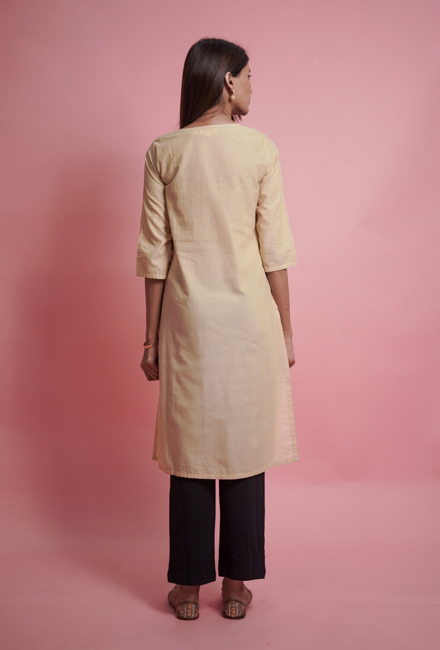 Kurti with Yoke Embroidery