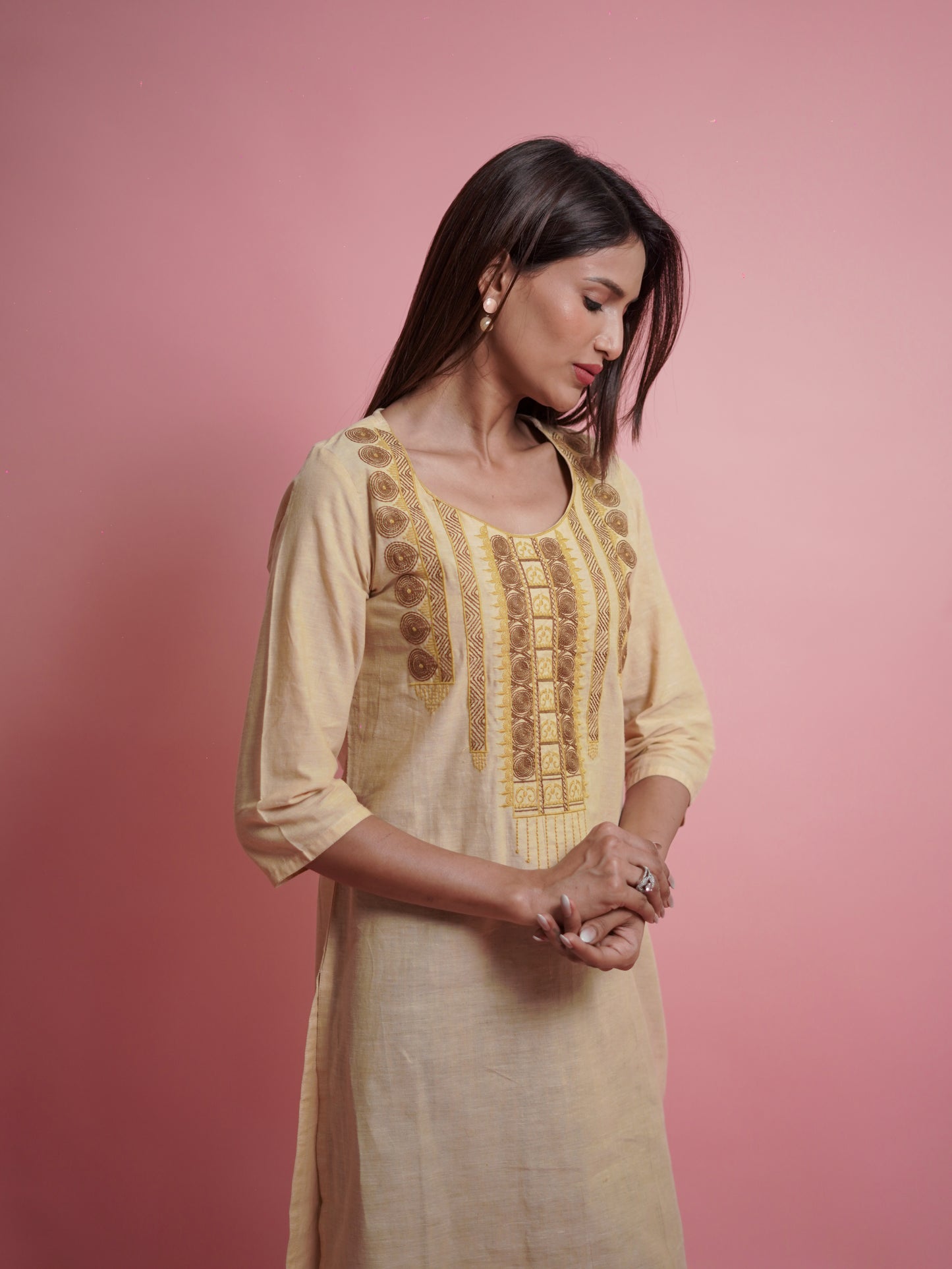 Kurti with Yoke Embroidery