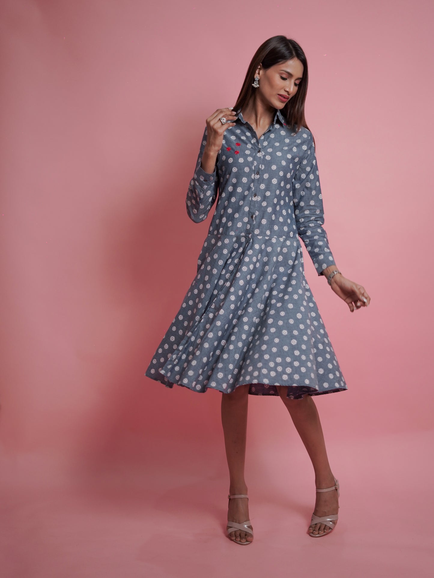 Blue Shirt Dress