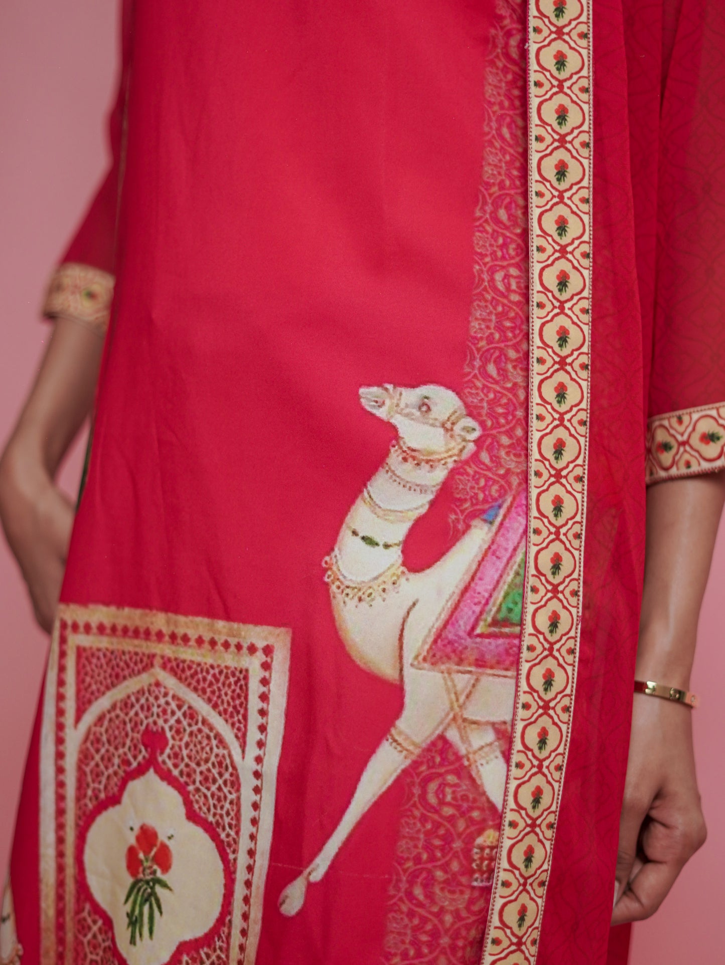 Red Kurti Set