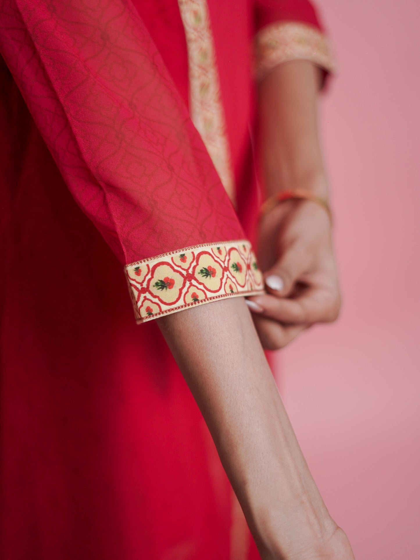 Red Kurti Set