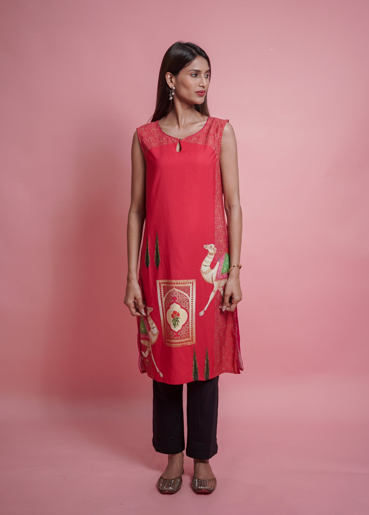 Red Kurti Set