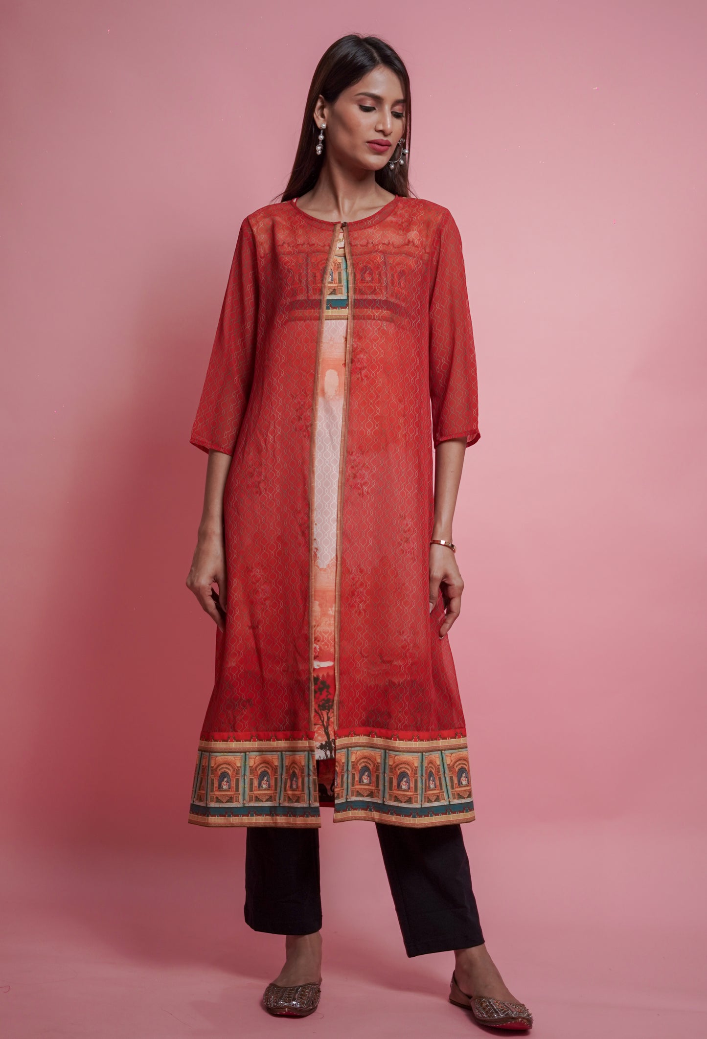 Rust Kurti Set