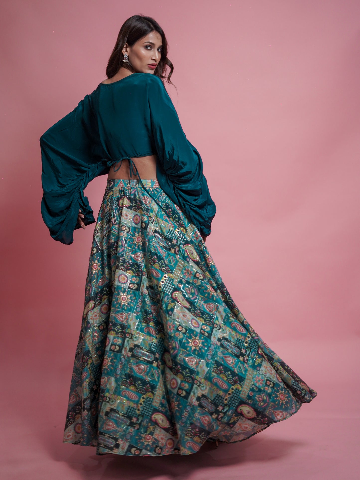 Cowl Top with Skirt