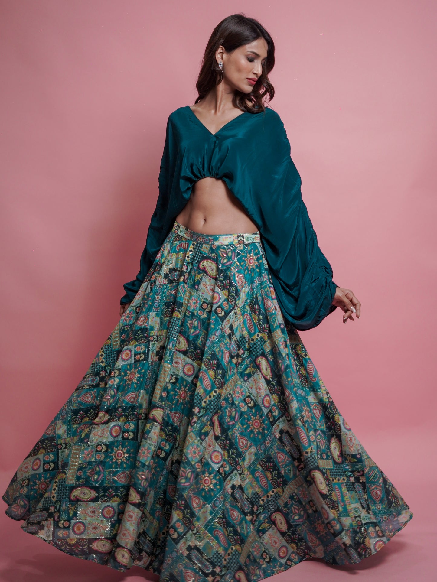 Cowl Top with Skirt