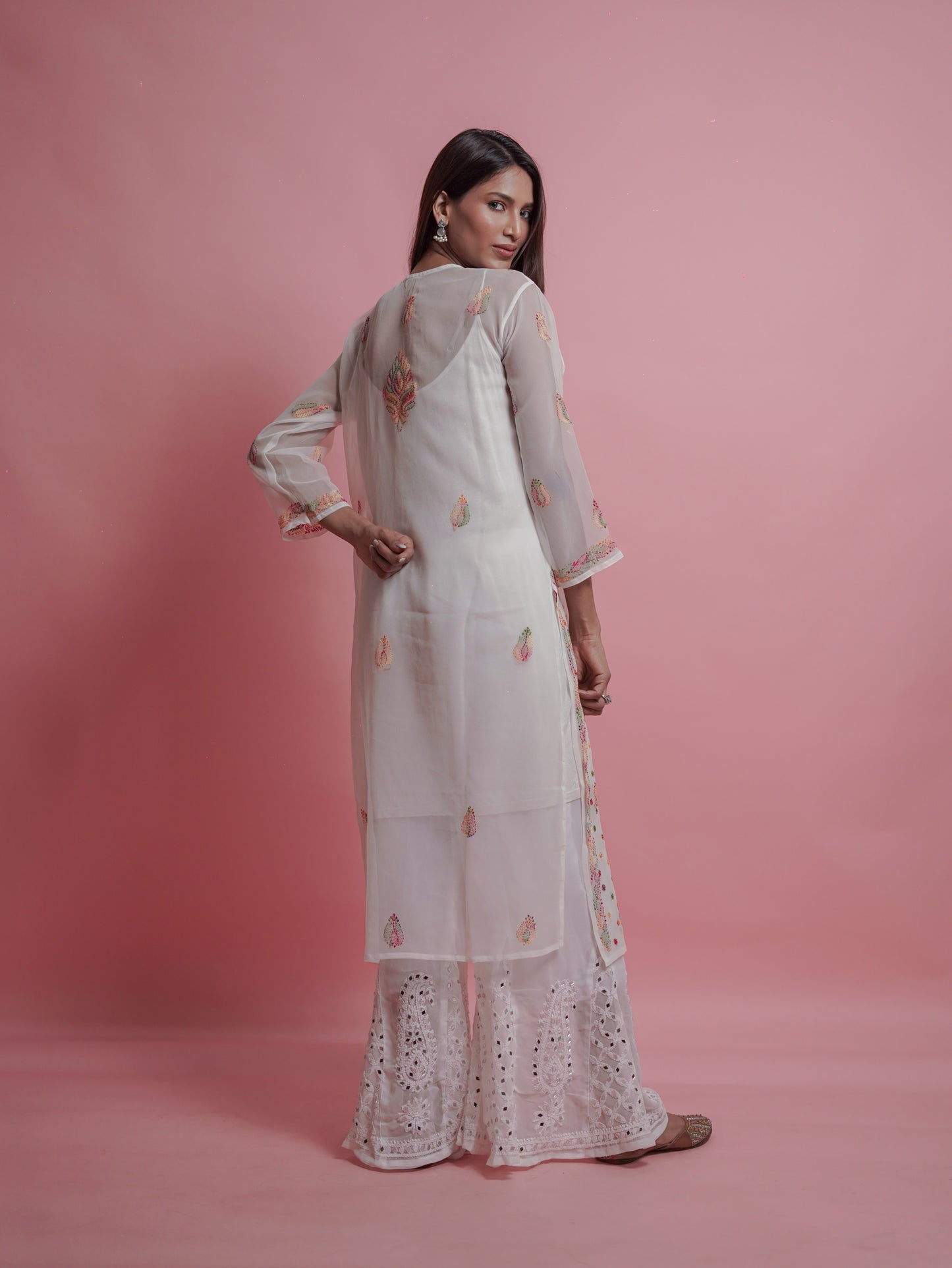 Radiant White Chikankari Kurti