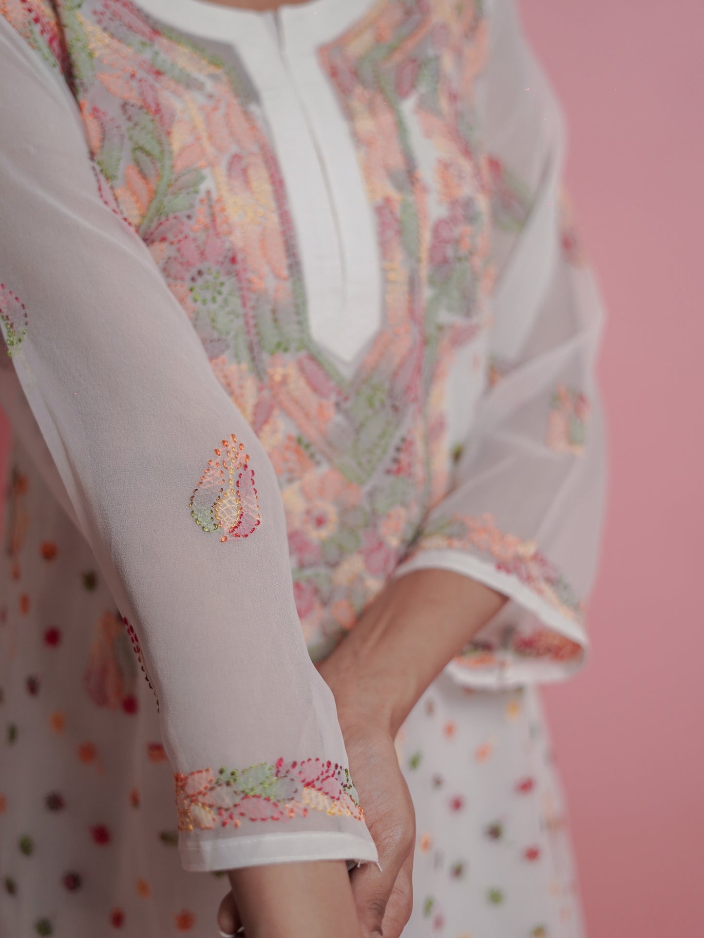 Radiant White Chikankari Kurti
