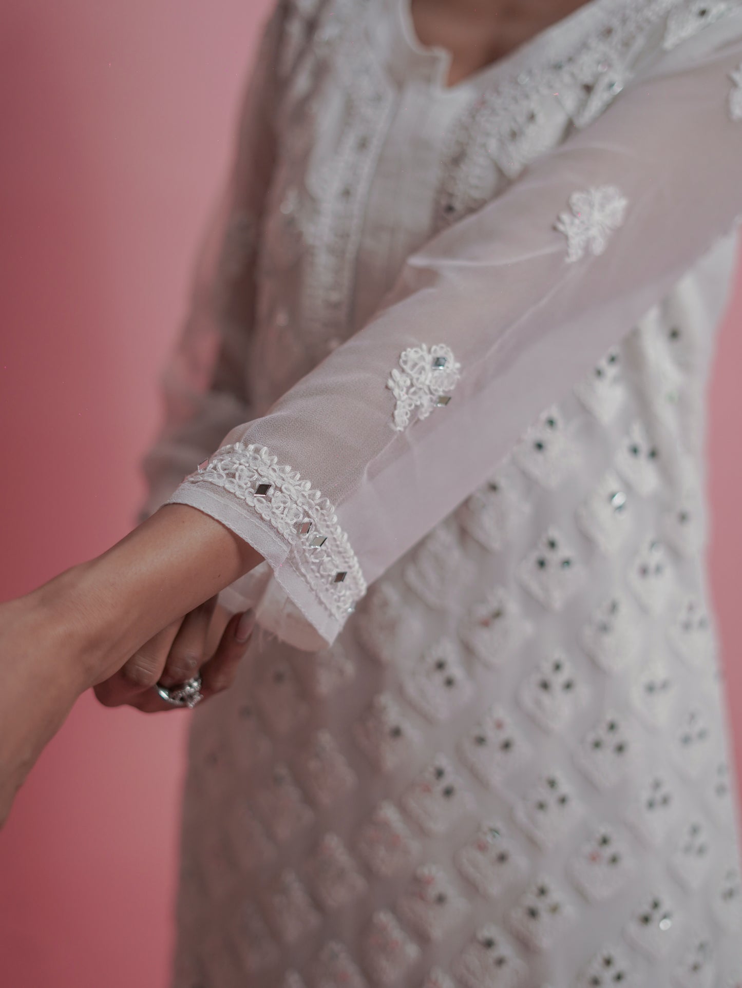 Kurta Set with Palazzo Pants and Dupatta - White